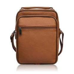 Světle hnědá pánská kožená crossbody taška Donald