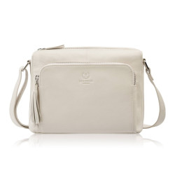 Smetanová dámská kožená crossbody kabelka Jacomina