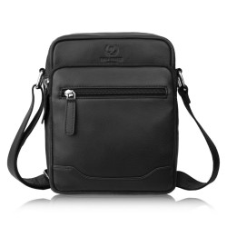 Černá pánská kožená crossbody taška Cobus