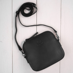 Černá dámská kožená crossbody kabelka Ansie