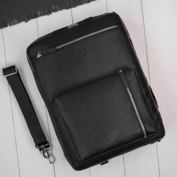 Černý pánský kožený cestovní batoh Andries