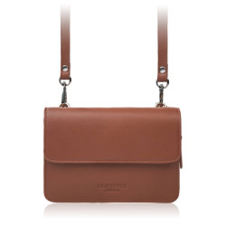 Hnědá dámská kožená crossbody kabelka 2 v 1 Cornelia