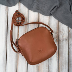 Světle hnědá dámská kožená crossbody kabelka Ashley