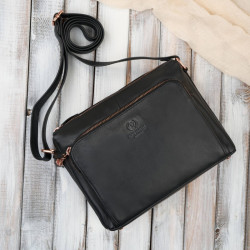 Černá dámská kožená crossbody kabelka Marelize