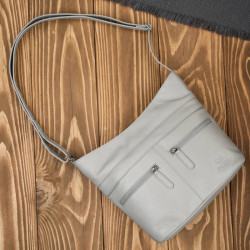 Šedá dámská kožená crossbody kabelka Almira