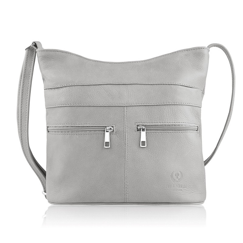 Šedá dámská kožená crossbody kabelka Almira