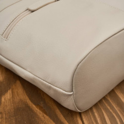 Smetanová dámská kožená crossbody kabelka Almira