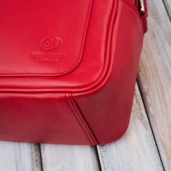 Červená dámská kožená crossbody kabelka Zerina
