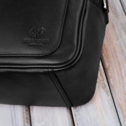Černá dámská kožená crossbody kabelka Zerina