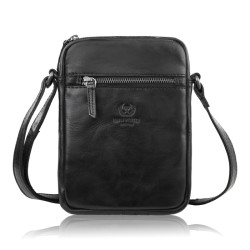Černý pánský kožený crossbag Adin