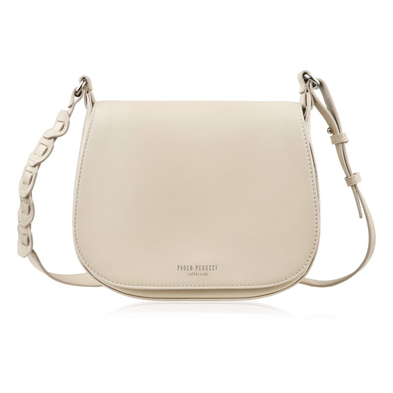Smetanová dámská crossbody kožená kabelka Pernille