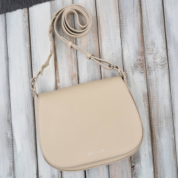 Smetanová dámská crossbody kožená kabelka Pernille