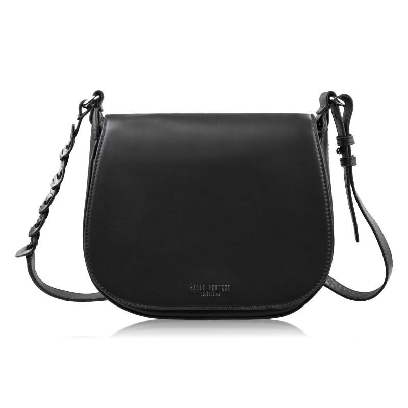 Černá dámská crossbody kožená kabelka Pernille