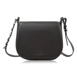 Tmavě hnědá dámská crossbody kožená kabelka Pernille