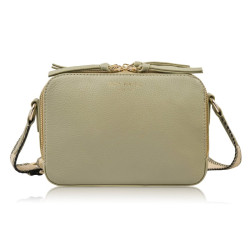 Světle zelená dámská kožená crossbody kabelka Lone