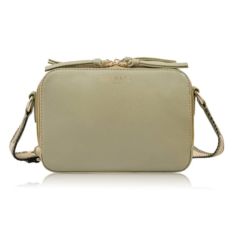Světle zelená dámská kožená crossbody kabelka Lone