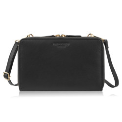 Černá malá dámská crossbody kabelka se zlatým kováním Fotima