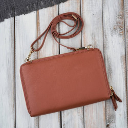 Světle hnědá malá dámská crossbody kabelka Fotima