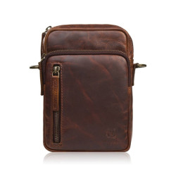 Hnědý pánský kožený crossbag Lochin