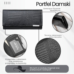 Černá dámská kožená peněženka s motivem croco Parizda