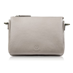Krémová dámská kožená crossbody kabelka Dilnoza