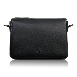 Černá dámská kožená crossbody kabelka Dilnoza