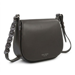 Tmavě hnědá dámská crossbody kožená kabelka Pernille