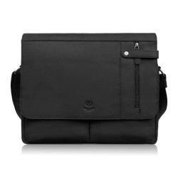 Černá pánská kožená taška na notebook s klopou Jamshid
