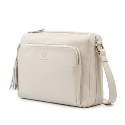 Smetanová dámská kožená crossbody kabelka Jacomina