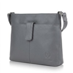 Šedá dámská kožená crossbody kabelka Nilufar