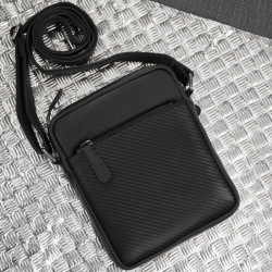 Černý pánský kožený crossbag Oscar