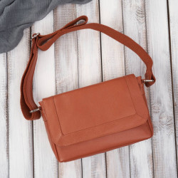 Světle hnědá dámská kožená crossbody kabelka Natalia