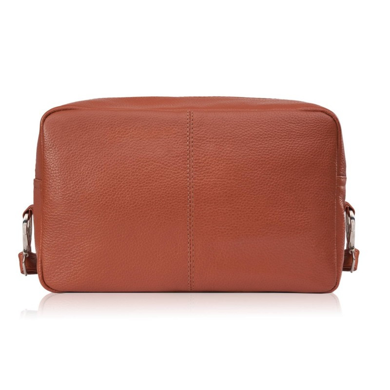 Světle hnědá dámská kožená crossbody kabelka Martyna