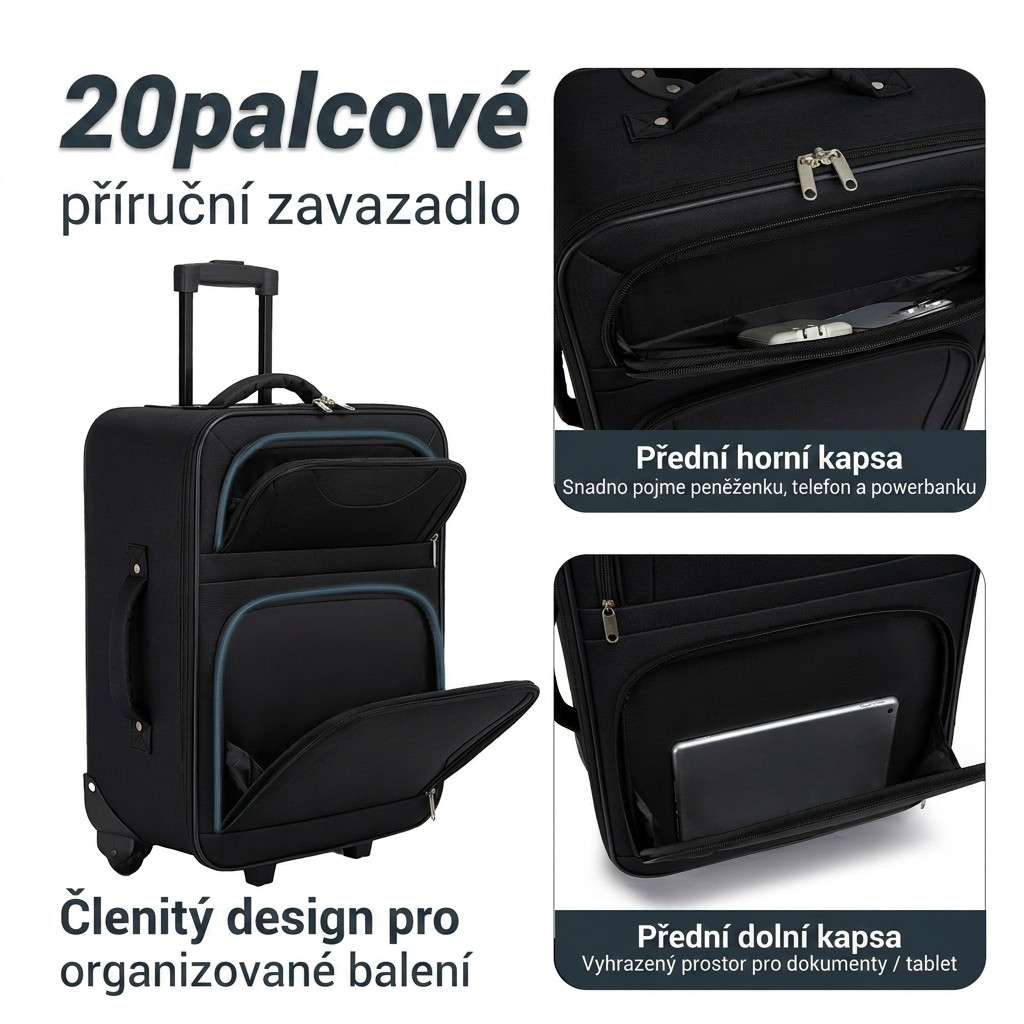 Černá cestovní sada 3 v 1 Elvin