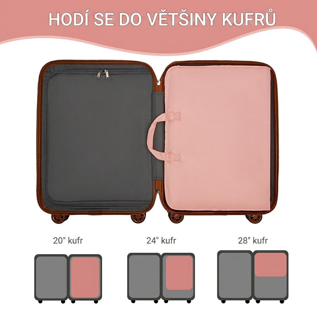 Růžový závěsný cestovní organizér Arzu