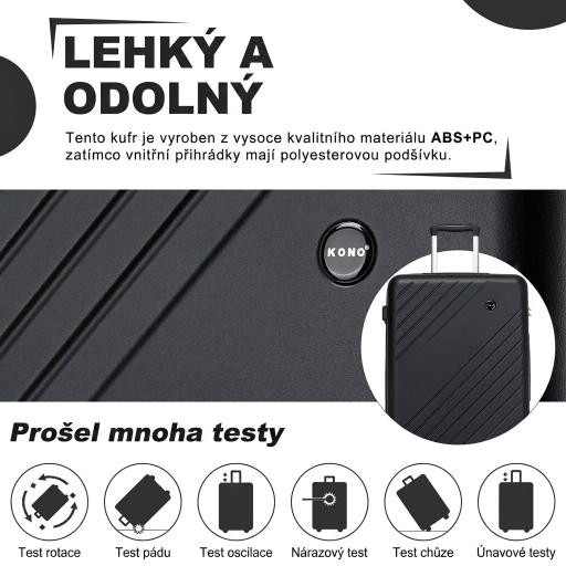 Černý kvalitní cestovní velký kufr Tuan