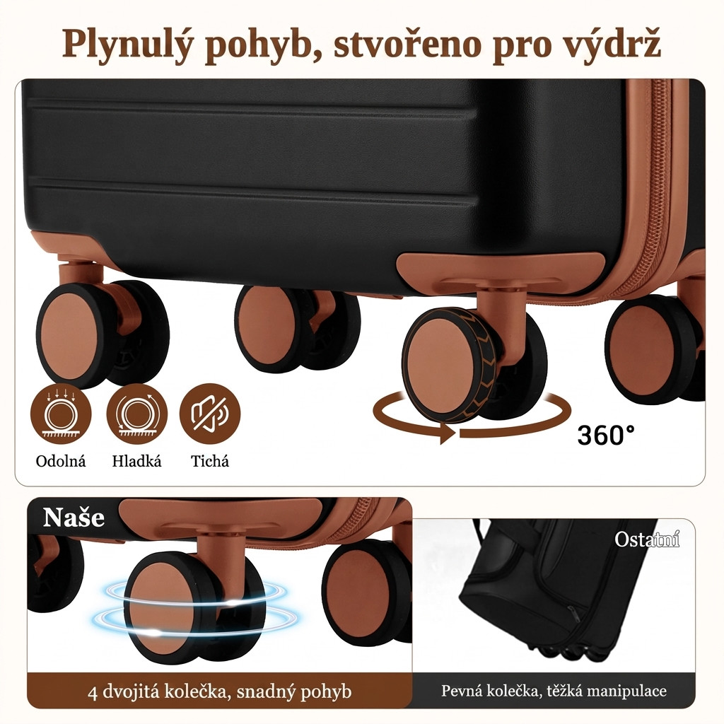 Černá sada malého a velkého kufru 2 v 1 Evren