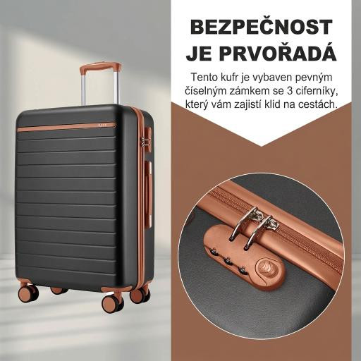 Tmavě šedá sada malého a středního kufru 2 v 1 Ronan