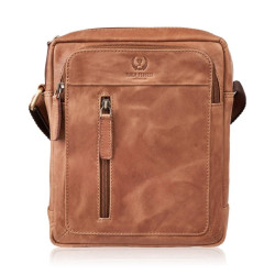 Světle hnědá pánská kožená crossbody taška Lorcan