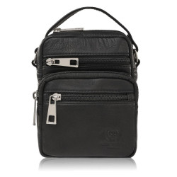 Černý pánský malý kožený crossbag Ilaria
