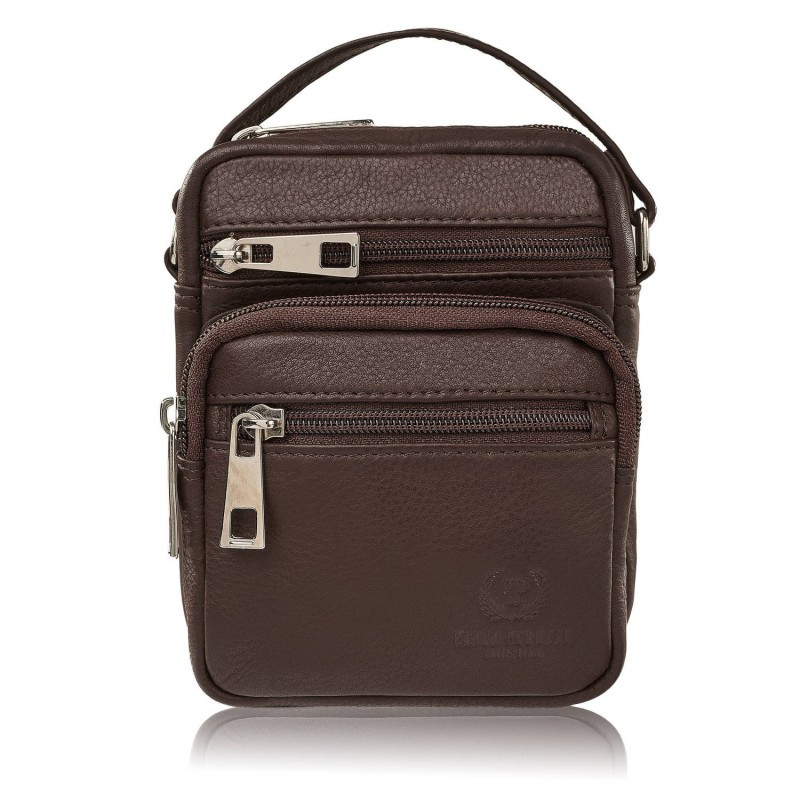 Tmavě hnědý pánský malý kožený crossbag Ilaria