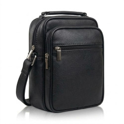 Černá pánská kožená crossbody taška Donald