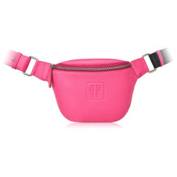 Růžová dámská kožená ledvinka na zip Aroha