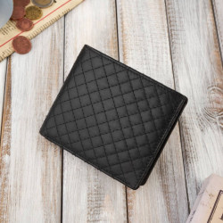 Černá pánská prošívaná peněženka z pravé kůže Iskander
