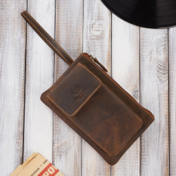 Hnědé vintage pánské kožené pouzdro s poutkem Altan