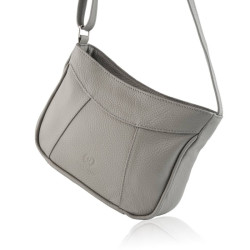 Šedá dámská kožená crossbody kabelka Zafrina