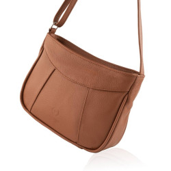 Světle hnědá dámská kožená crossbody kabelka Zafrina