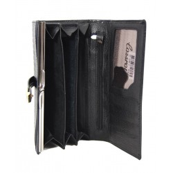 Černá dámská kroko kožená peněženka Sindy