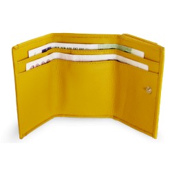 Žlutá kožená mini peněženka Athena