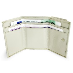 Světle šedá kožená mini peněženka Athena